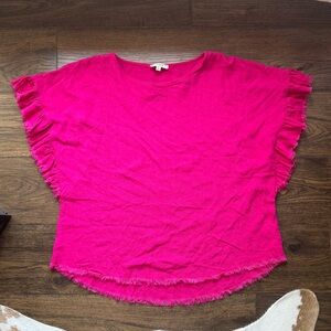 Umgee Pink Ruffle Sleeve Tunic Top
